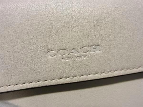 1円 ■美品■ COACH コーチ PVC 花 フラワー チェーン カードケース 名刺入れ コインケース 小銭入れ 小物入れ アイボリー BH1895_画像7