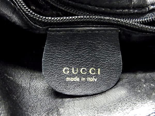 1円 ■美品■ GUCCI グッチ 001 バンブー レザー 2WAY ハンドバッグ ショルダーバッグ 肩掛けかばん 斜め掛けかばん ブラック系 AZ0090_画像6