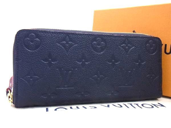 ■極美品■ LOUIS VUITTON ルイヴィトン M69415 モノグラムアンプラント ポルトフォイユ クレマンス 長財布 ネイビー系 AD0322アZ_画像1