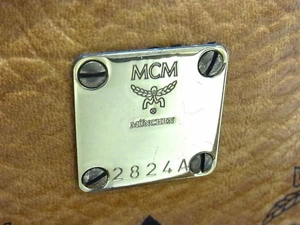 1円 ■美品■ MCM エムシーエム モノグラム ヴィセトス柄 レザー ミニボストン ハンドバッグ レディース ブラウン系 AX2833_画像6