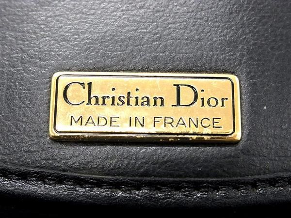 1円 ■美品■ ChristianDior クリスチャンディオール ヴィンテージ レザー チェーン ショルダーバッグ 肩掛け ブラック系 AV5987_画像6