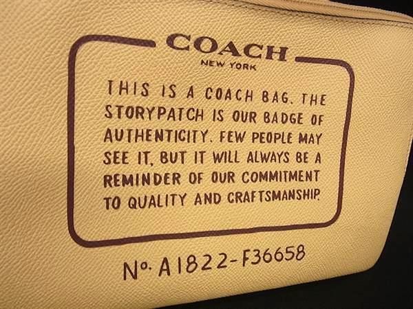 1円 ■美品■ COACH コーチ F36658 シティ シグネチャー PVC リバーシブル ポーチ付き トートバッグ ブラウン系×イエロー系 BJ0253_画像7