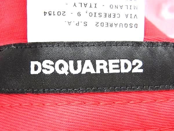 1円 ■美品■ DSQUARED2 ディースクエアード ICON コットン100％ キャップ 帽子 メンズ レディース レッド系 AS6919_画像4