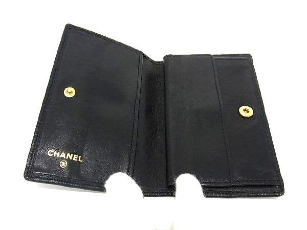 1円 ■極美品■ CHANEL シャネル ココマーク マトラッセ ビコローレ レザー カードケース パスケース コインパース ブラック系 AX3948_画像3