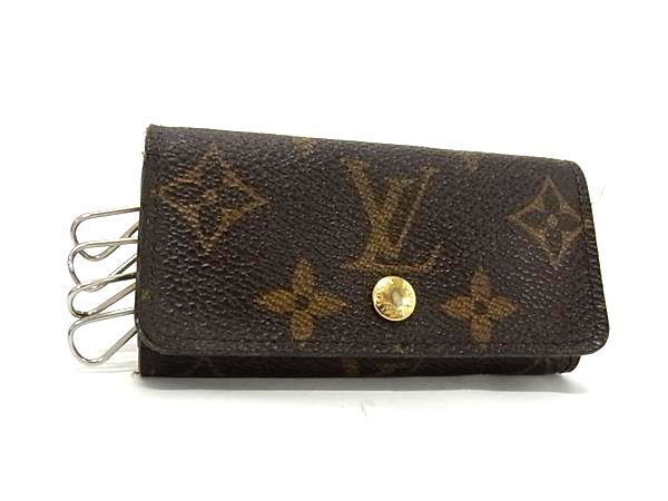 1円 ■美品■ LOUIS VUITTON ルイヴィトン M62631 モノグラム ミュルティクレ4 4連 キーケース 鍵入れ レディース ブラウン系 BJ0915_画像1