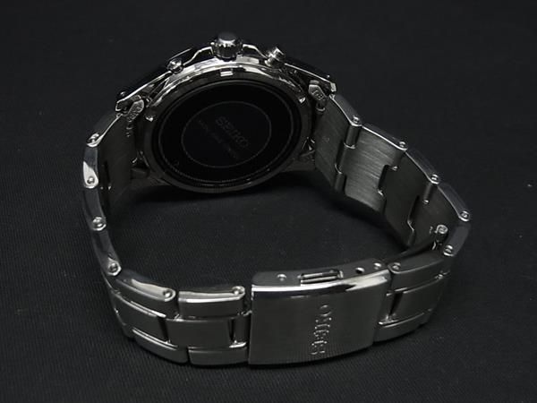 1円 ■稼働品■ SEIKO セイコー 7B22-0AY0 SS ソーラー 10気圧防水 腕時計 ウォッチ シルバー系×ネイビー系 DA6531_画像3