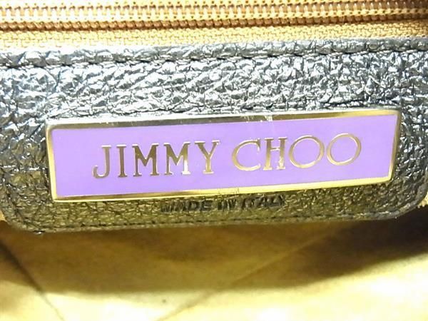 1円 JIMMY CHOO ジミーチュウ マディ レザー トートバッグ ハンドバッグ レディース メタリック カーキ系 BG7255_画像6