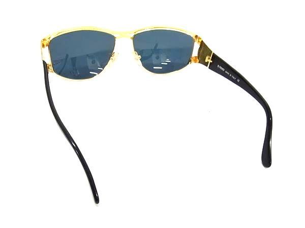 1円 ■極美品■ FENDI フェンディ FS 232 59□15 col.201 120 サングラス メガネ 眼鏡 メンズ レディース ゴールド系×ブラック系 AV7001_画像2