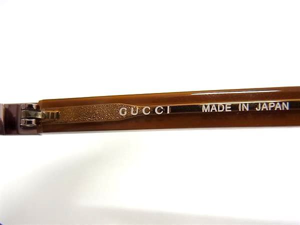 1円 ■美品■ GUCCI グッチ 9664J シェリーライン 度入り メガネ 眼鏡 めがね レディース メンズ ブラウン系 BJ0877_画像5