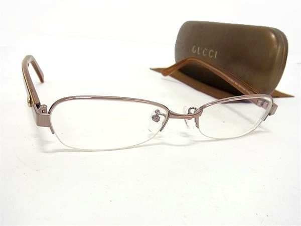 1円 ■美品■ GUCCI グッチ 9664J シェリーライン 度入り メガネ 眼鏡 めがね レディース メンズ ブラウン系 BJ0877_画像1
