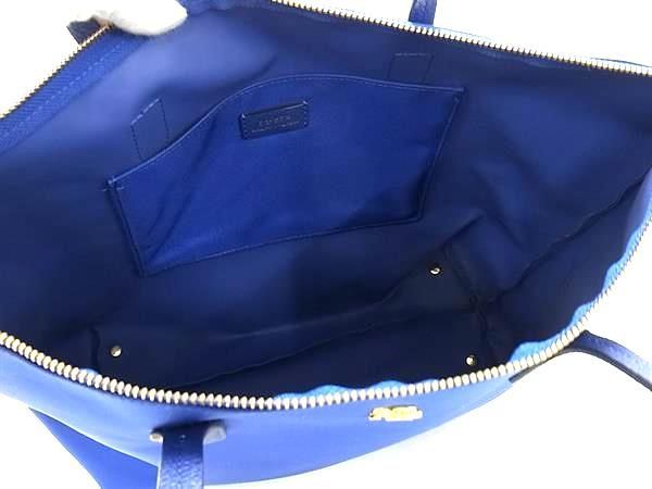 1円 ■美品■ LAUREN RALPH LAUREN ローレンラルフローレン ナイロンキャンバス ハンドバッグ トート ショルダー メンズ ブルー系 AV7528_画像5