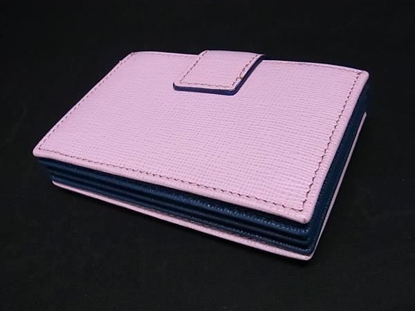 1円 ■極美品■ FENDI フェンディ レザー カードケース カード入れ レディース ピンク系×ネイビー系 AV9752_画像2