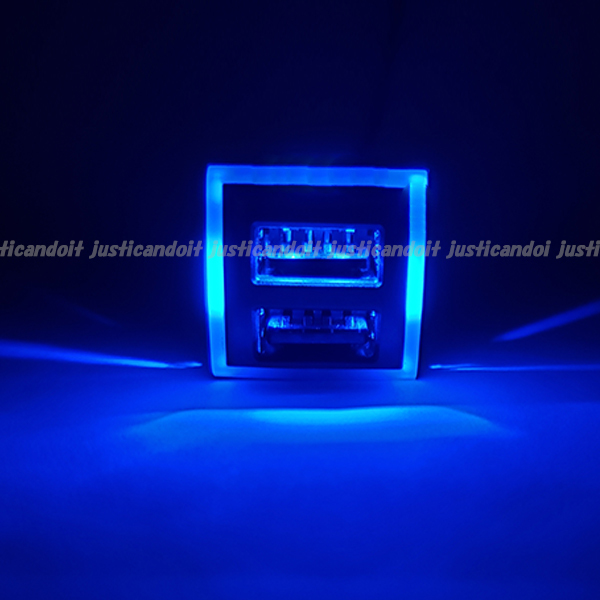 【U2】 ソリオ MA27S MA37S / ハスラー MR52S MR92S / アルト HA37S HA97S スマホ 携帯 充電 QC3.0 急速 USB ポート 増設 LED 青の画像4