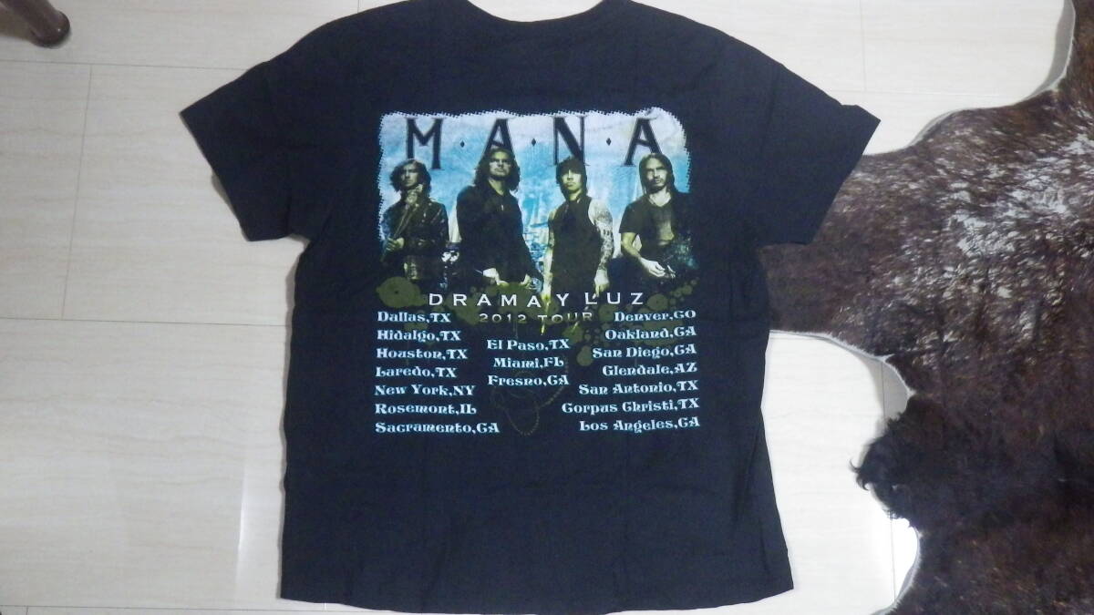 2012 mana バンドTシャツ 黒 ブラック stedman ステッドマン マナ tour ツアー live ライブ drama y luz usa アメリカ vintage ビンテージ