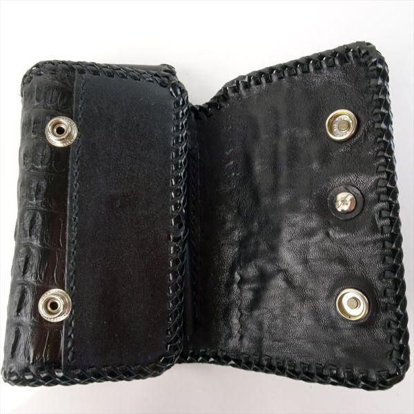 6460円 美品 カイマンレザー 携帯ケース ブラック 黒 コンチョ 6460円 美品 カイマンレザー 携帯ケース ブラック 黒 コンチョ