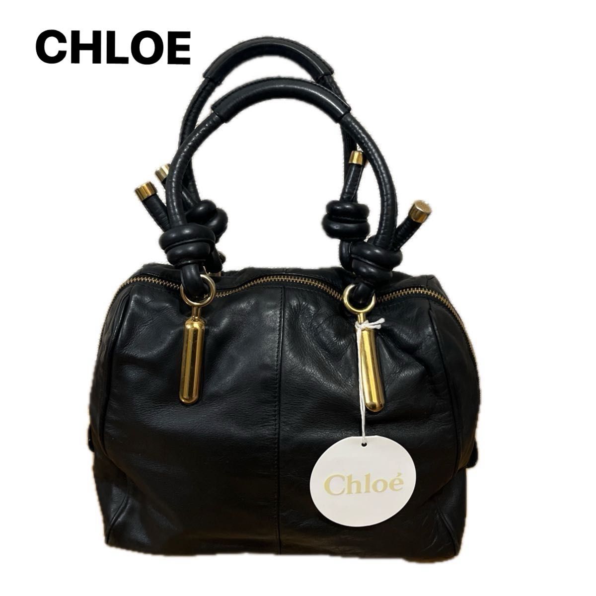  ［最終価格］CHLOE クロエハンドバッグ革 レザー黒色