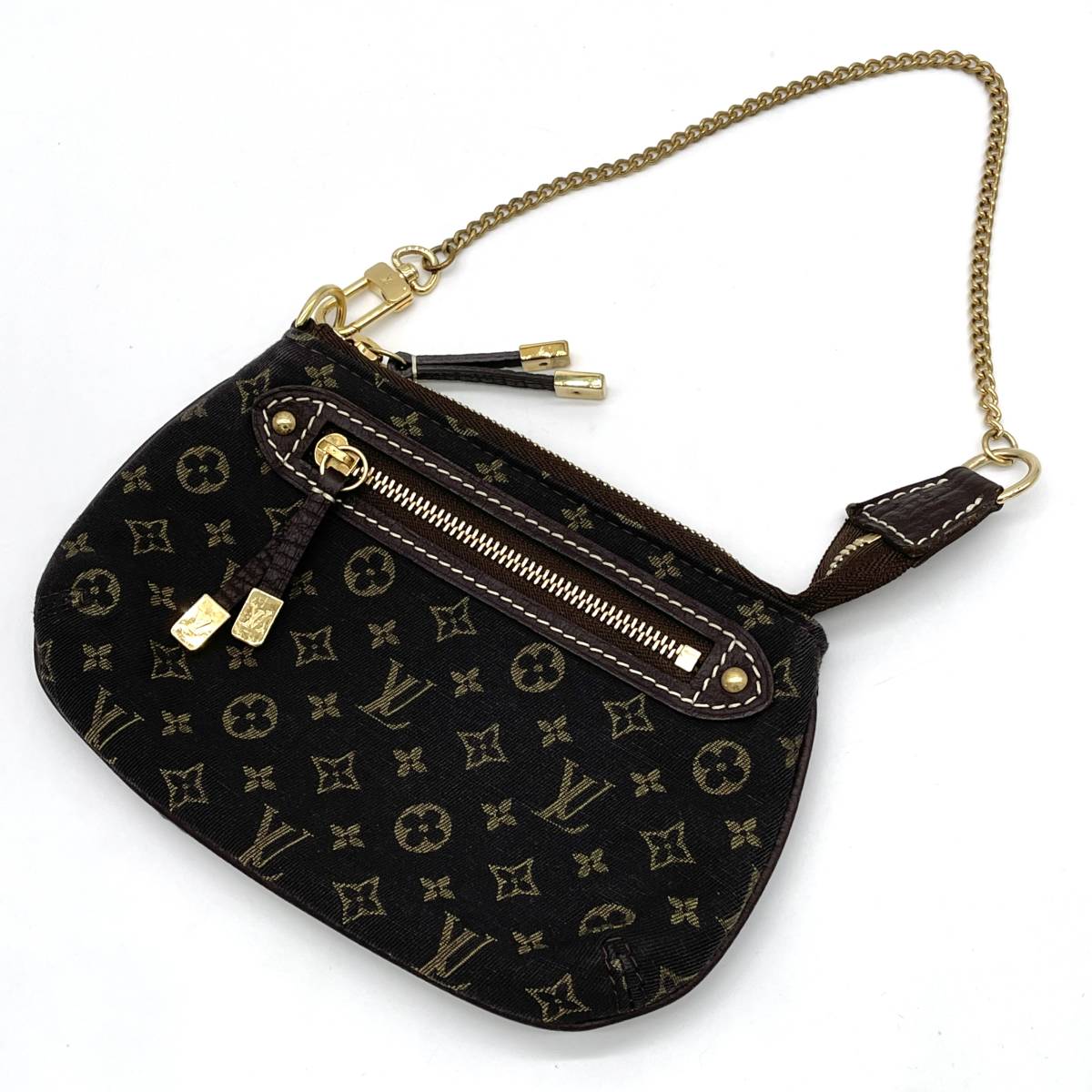 1円 極美品 LOUIS VUITTON ルイヴィトン モノグラム ミニラン エベヌ ミニ ポシェットアクセソワール アクセサリーポーチ M95668_画像1