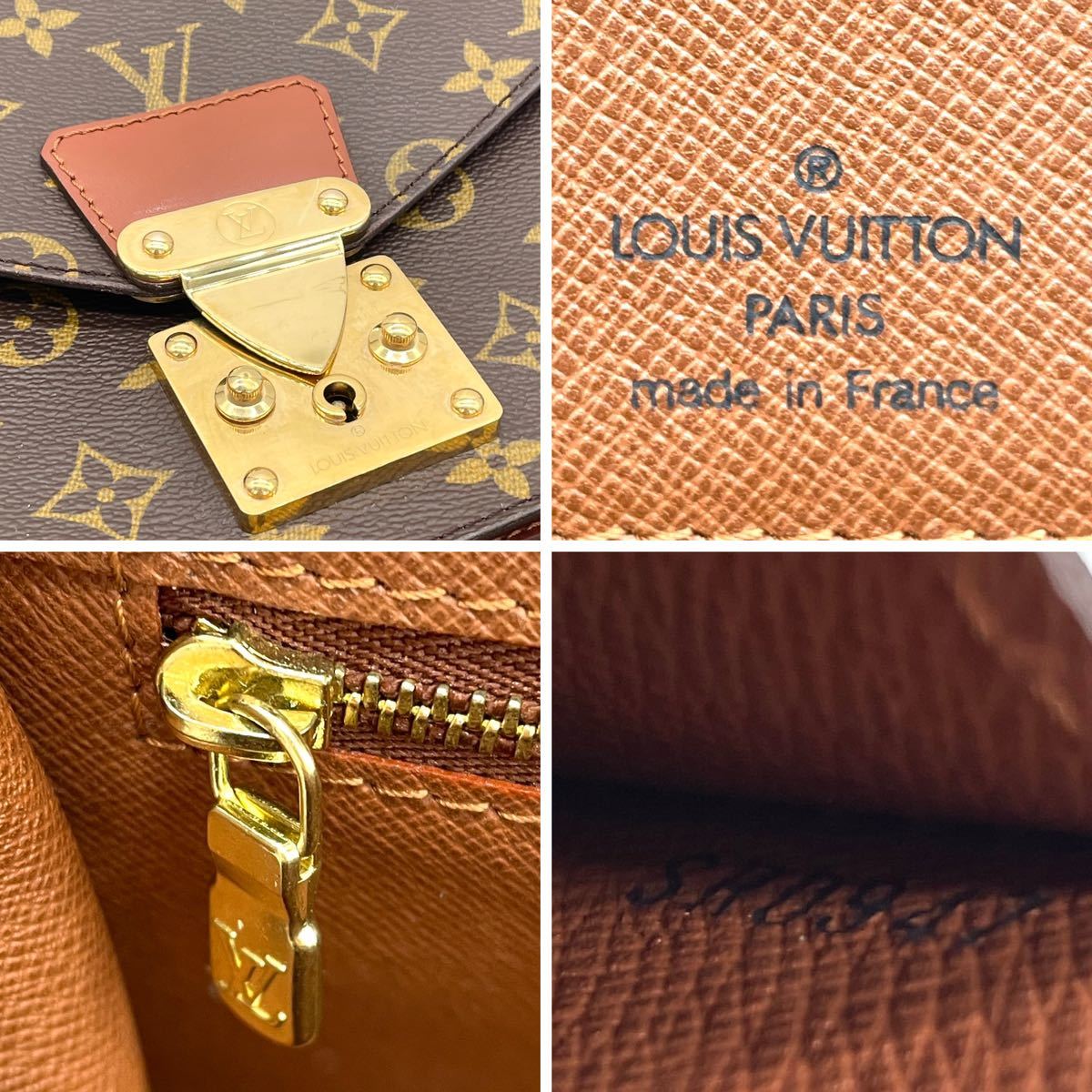 1円 極美品 LOUIS VUITTON ルイヴィトン モノグラム モンソー 2way ハンドバッグ ショルダー レディース メンズ M51185_画像8