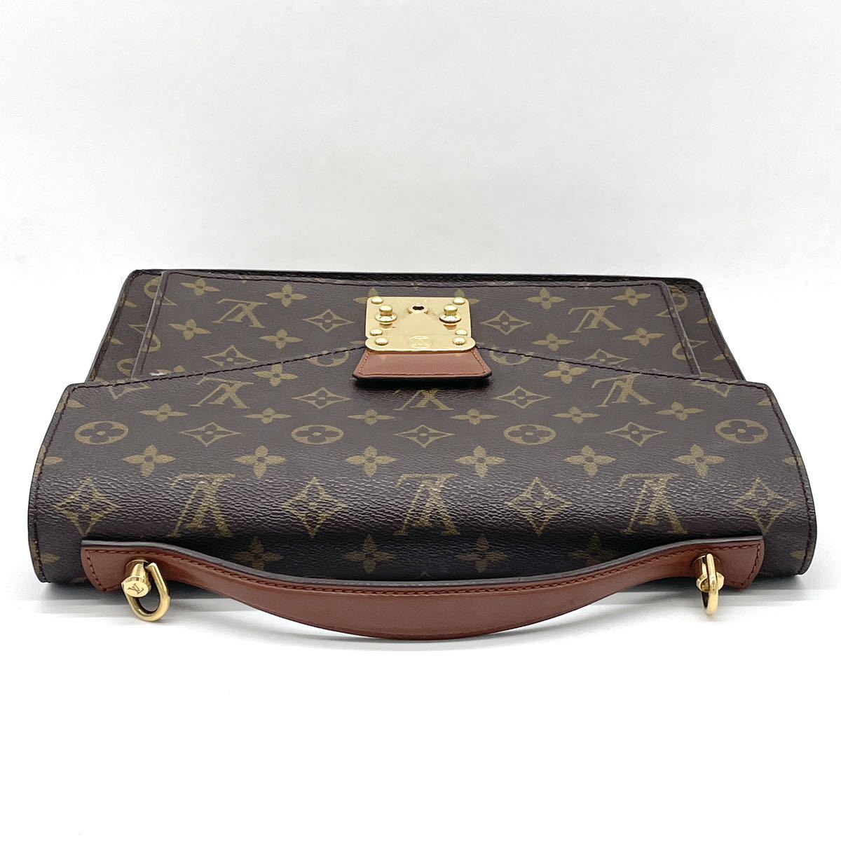 1円 美品 LOUIS VUITTON ルイヴィトン モノグラム モンソー 2way ハンドバッグ ショルダー レディース メンズ M51185_画像6