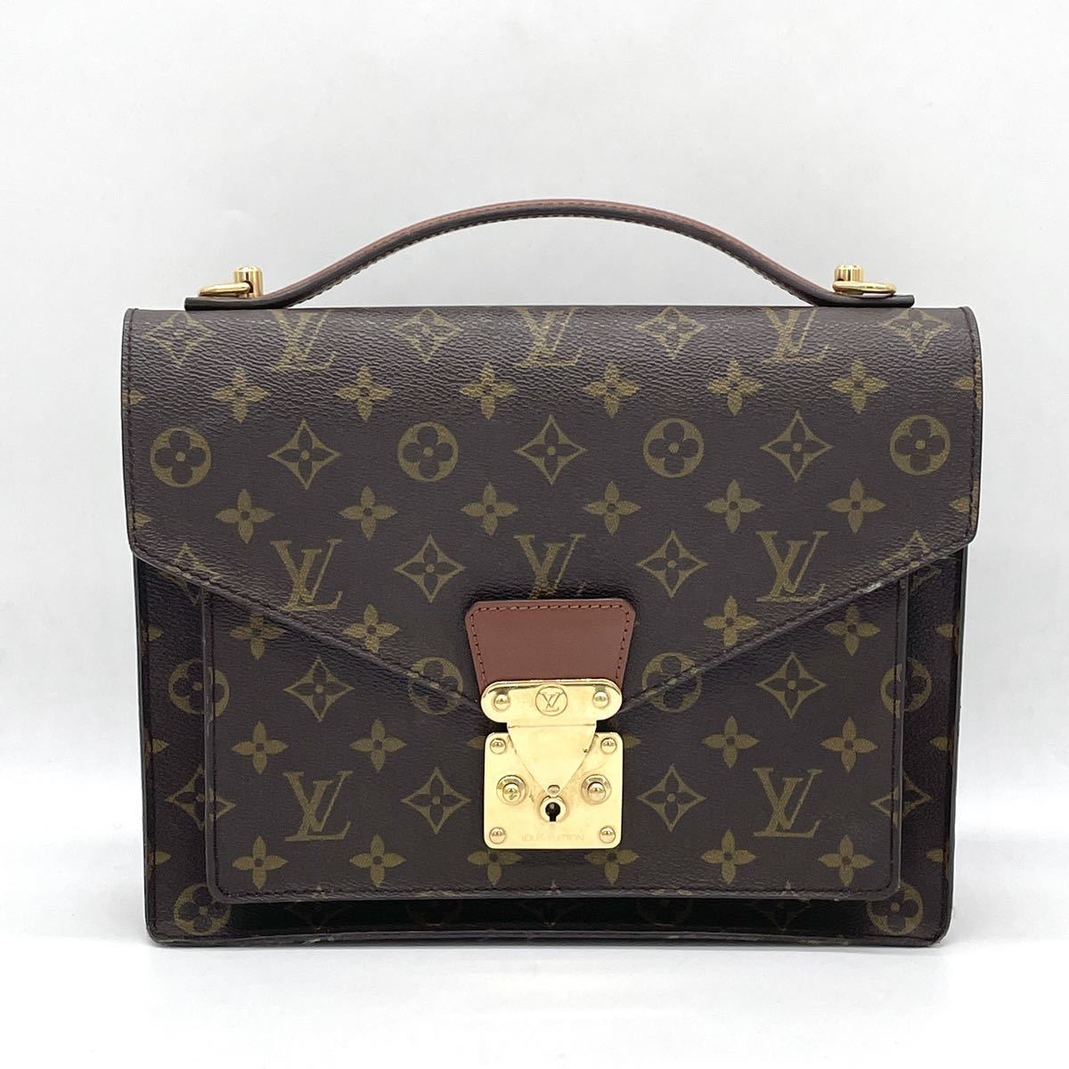 1円 美品 LOUIS VUITTON ルイヴィトン モノグラム モンソー 2way ハンドバッグ ショルダー レディース メンズ M51185_画像2