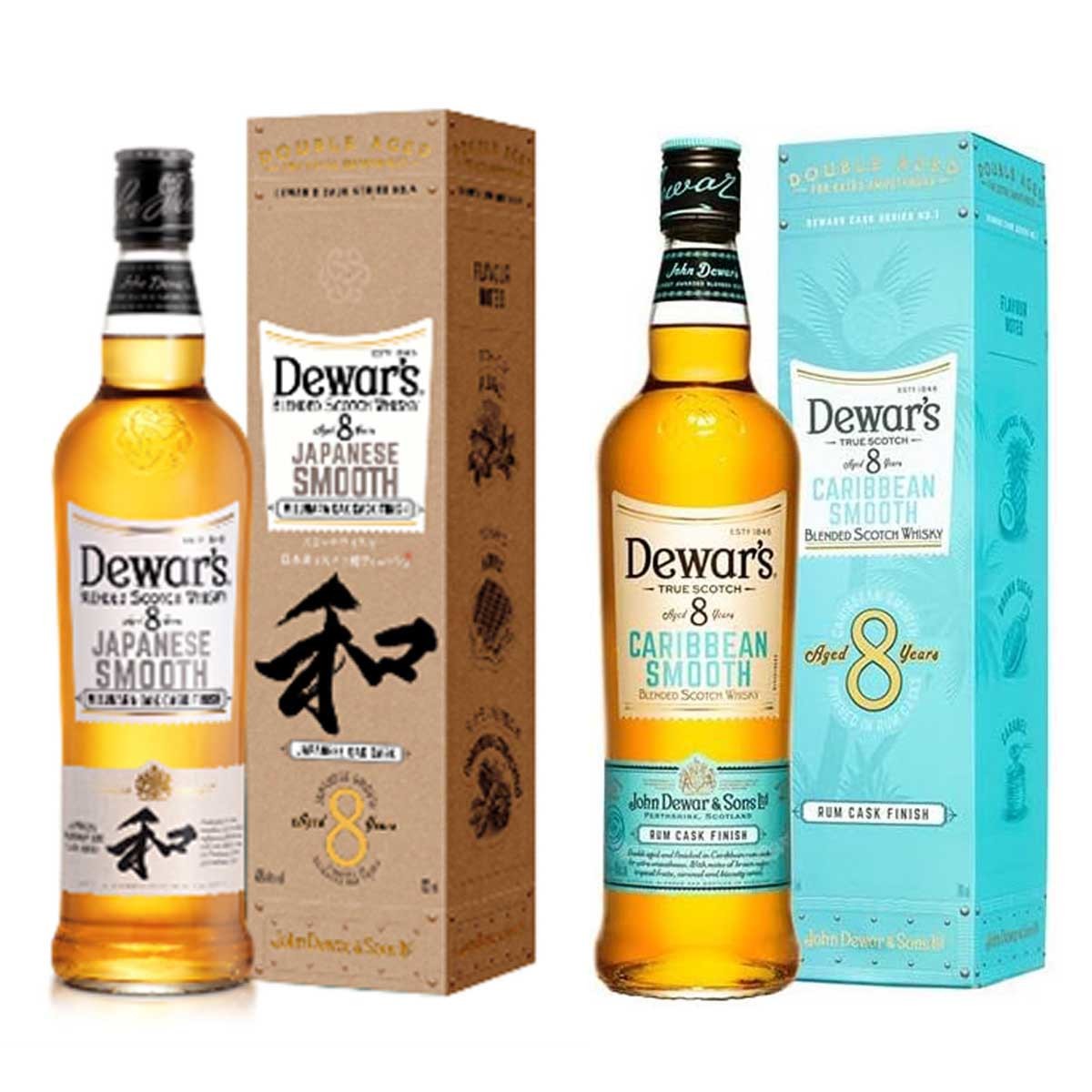 ○Dewar's デュワーズ カリビアンスムース ジャパニーズスムース ウイスキー 2本セット