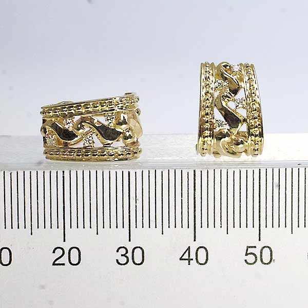 ランバン ダイヤモンド 0.05ct 0.05ct 18金イエローゴールド YG750 K18YG イヤリング LANVIN_画像4