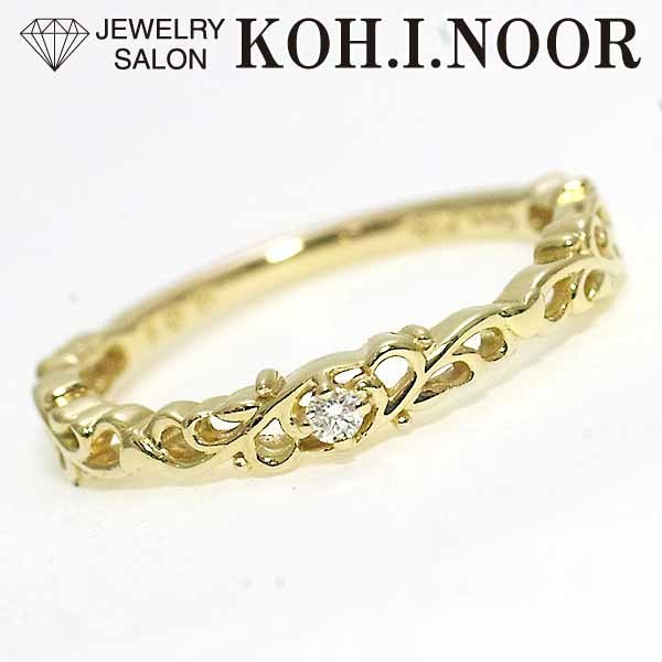 輝く高品質な K18YG 18金イエローゴールド 0.01ct ダイヤモンド スタージュエリー リング JEWELRY STAR ピンキーリング 3号 指輪