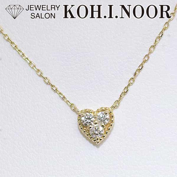  Vendome бриллиант 0.12ct 18 золотой желтое золото K18YG колье Heart VENDOME