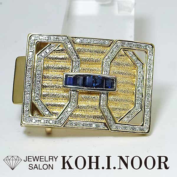 全ての 2.95ct サファイア ダイヤモンド バックル K18WG 18金ホワイトゴールド K18YG 18金イエローゴールド 1.57ct バックル
