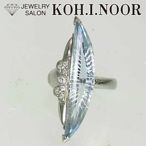 完璧すぎるが故三度も PT900 プラチナ 0.10ct ダイヤモンド 7.62ct ブルートパーズ リング トパーズ 11.5号 トパーズ