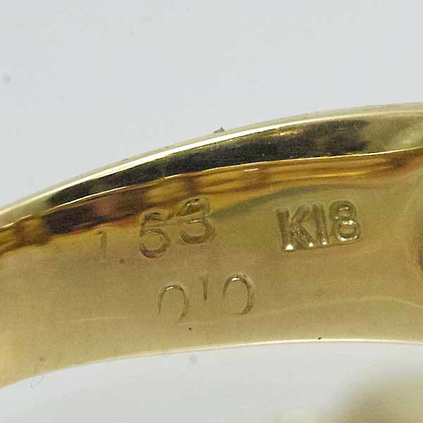 ピンクトルマリン 1.53ct ダイヤモンド 0.10ct 18金イエローゴールド K18YG リング 12号 トルマリン_画像8