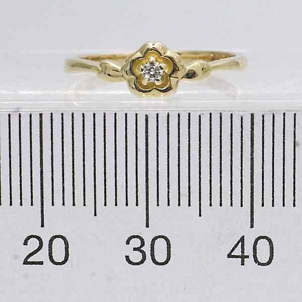  Mikimoto бриллиант 18 золотой желтое золото K18YG кольцо 9 номер цветок цветок MIKIMOTO