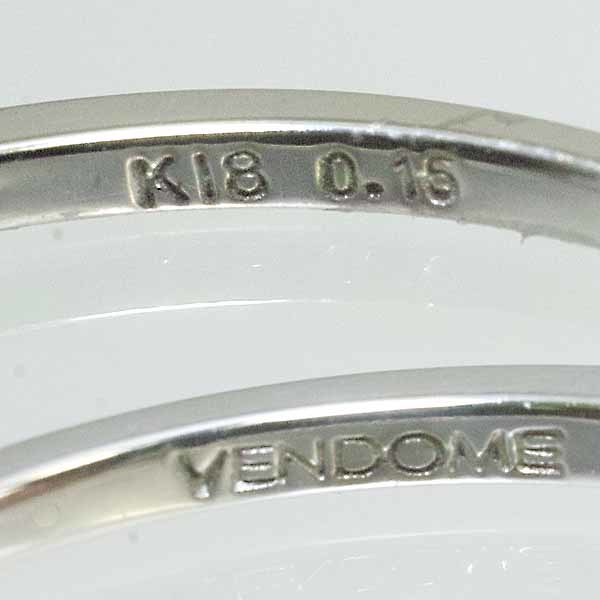 ヴァンドーム ダイヤモンド 0.15ct 18金ホワイトゴールド K18WG リング 13号 VENDOME_画像8