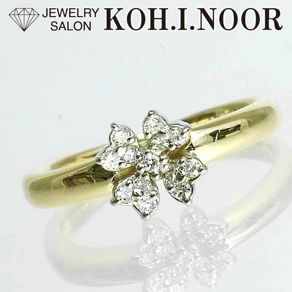  Vendome diamond 18 gold yellow gold K18YG platinum PT900 ring 8 number VENDOME flower flower 