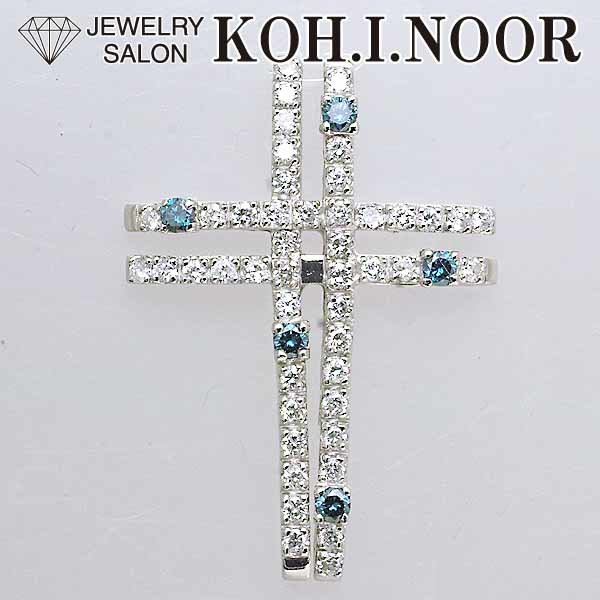 人気新品 0.25ct 処理ダイヤモンド 0.75ct ダイヤモンド プラチナ 十字架 クロス トップ ペンダント Pt900 ダイヤモンド
