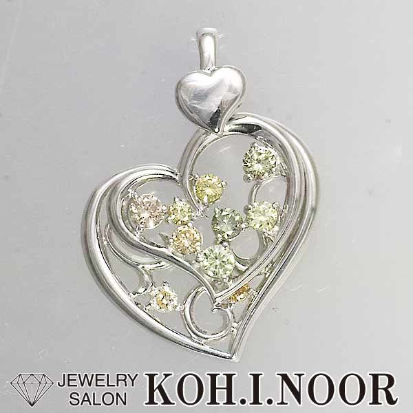 【感謝価格】 ダイヤモンド 0.50ct ハート トップ ペンダント K18WG 18金ホワイトゴールド ダイヤモンド