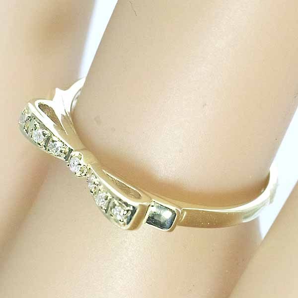  Vendome diamond 10 gold yellow gold K10YG ring 9 number ribbon VENDOME