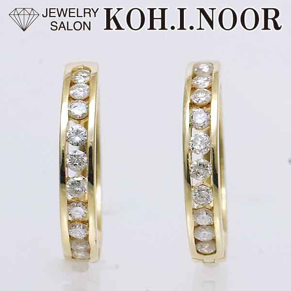 最新の激安 0.25ct 0.25ct ダイヤモンド 18金イエローゴールド リングピアス フープピアス ピアス K18YG イエローゴールド台