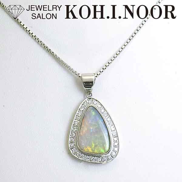 セール 登場から人気沸騰 オパール 3.37ct ダイヤモンド 0.46ct プラチナ PT850 PT900 ペンダント ネックレス オパール