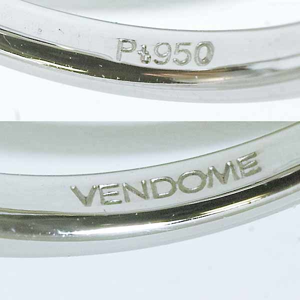 ヴァンドーム ダイヤモンド プラチナ PT950 リング 5.5号 スノーモチーフ 結晶 VENDOME_画像8