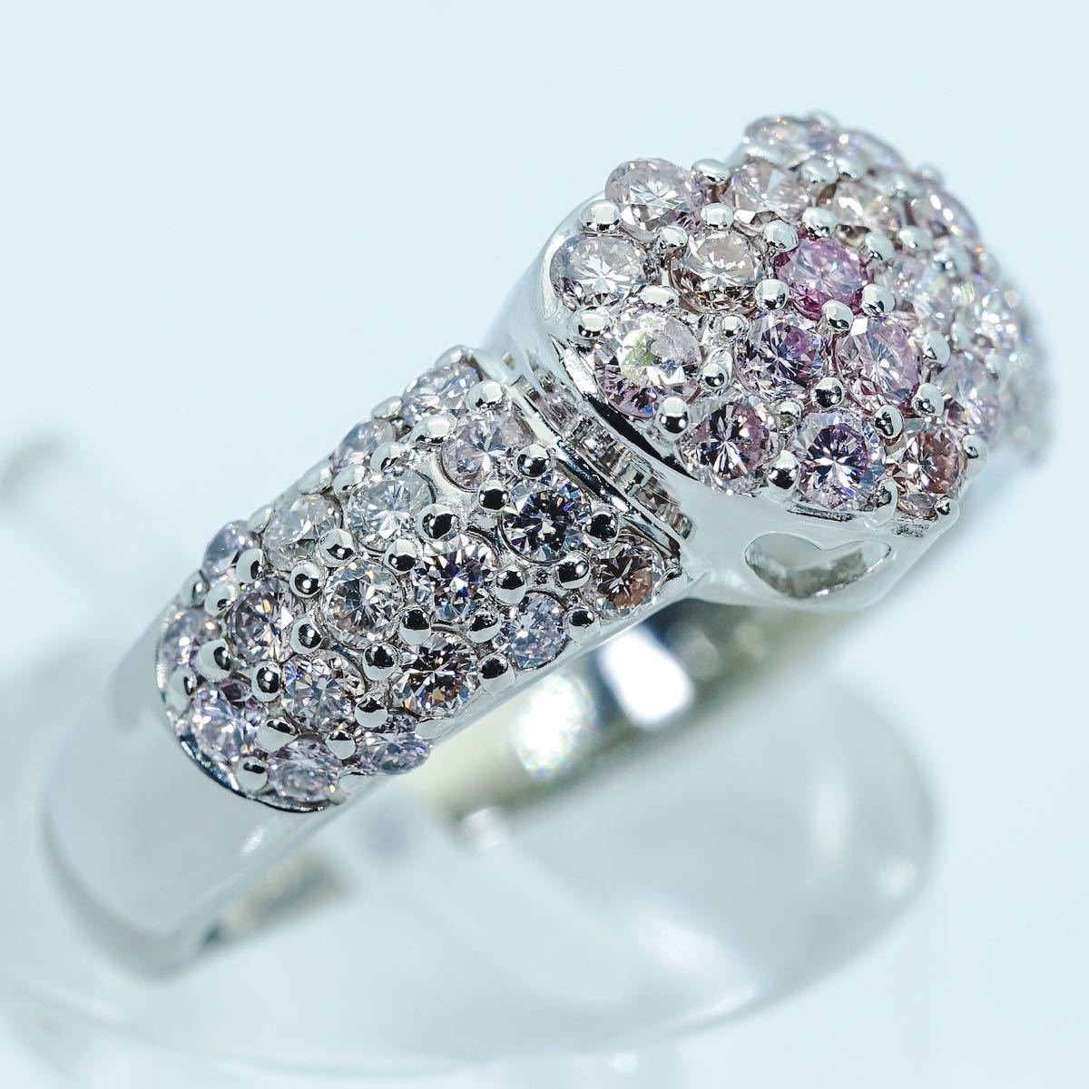 *1 иен старт! очень редкий дизайн [0.92ct]PT900 7.0g #10 платина раунд brilliant женский бриллиантовое кольцо Diamond Ring