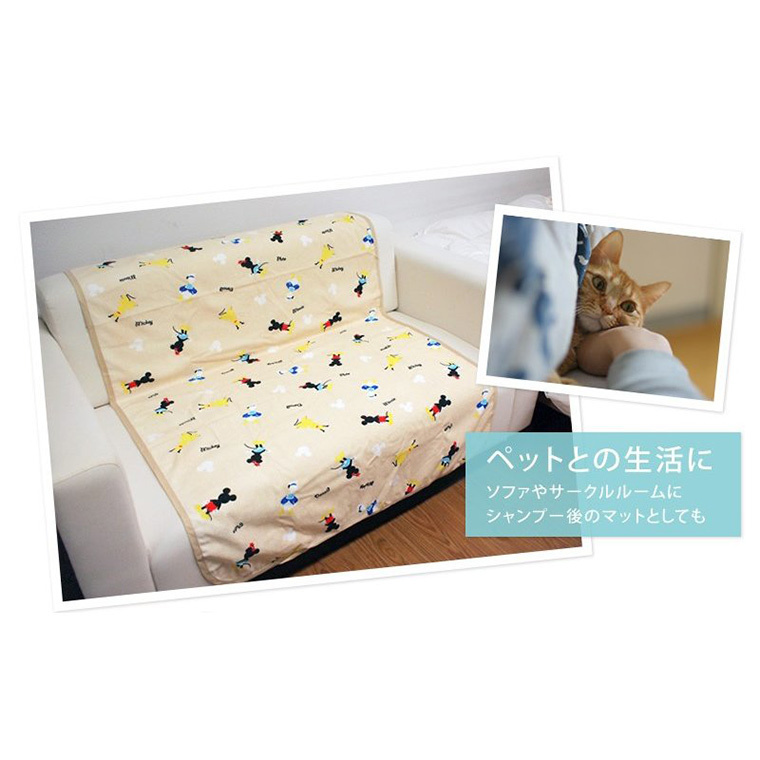  waterproof sheet . mites ... bed‐wetting sheet bed pad single 100×205cm Disney beige . daytime . child baby 