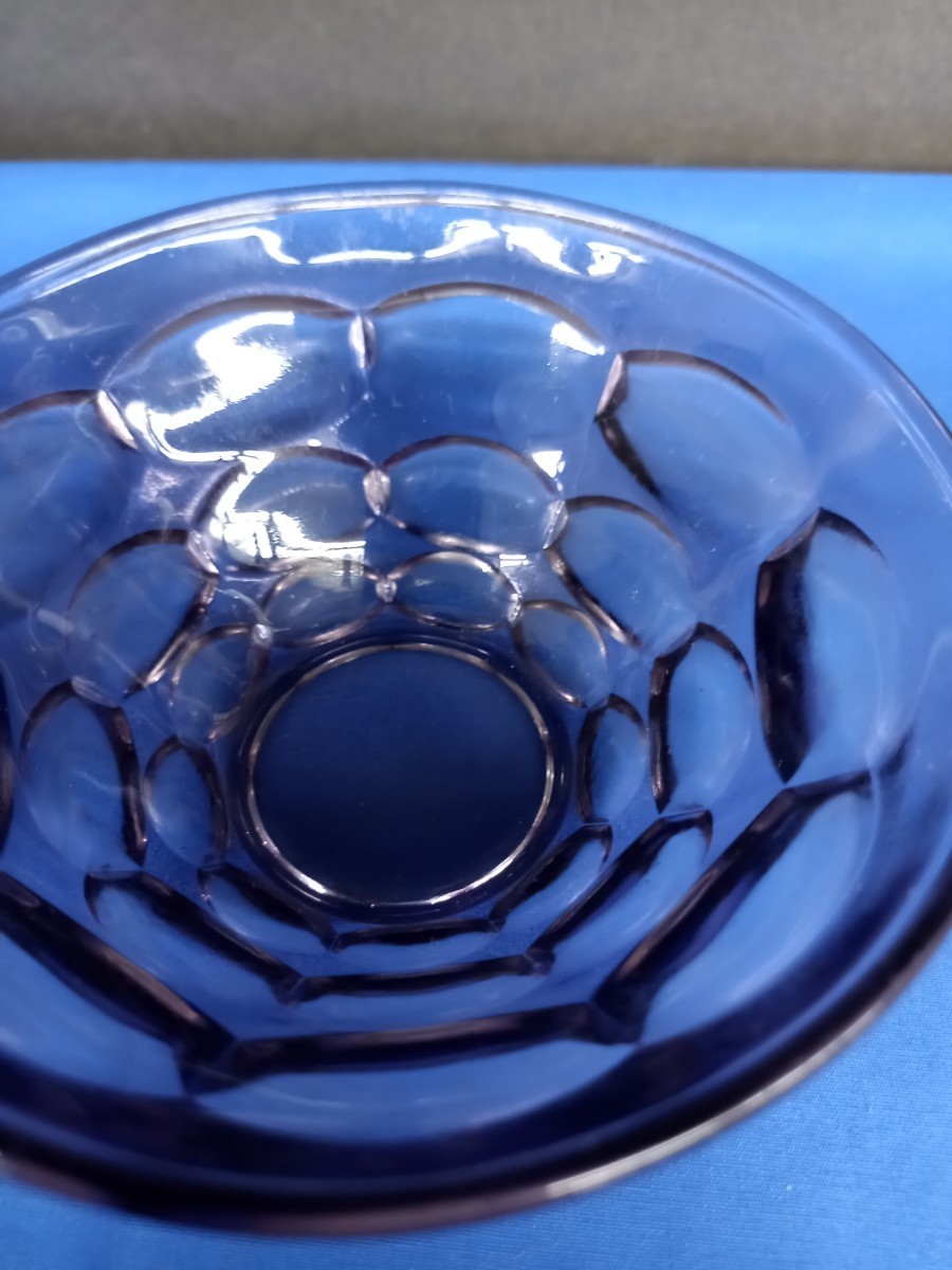 昭和レト紫 ガラス 小鉢 2個 パープル雑貨 食器_画像3