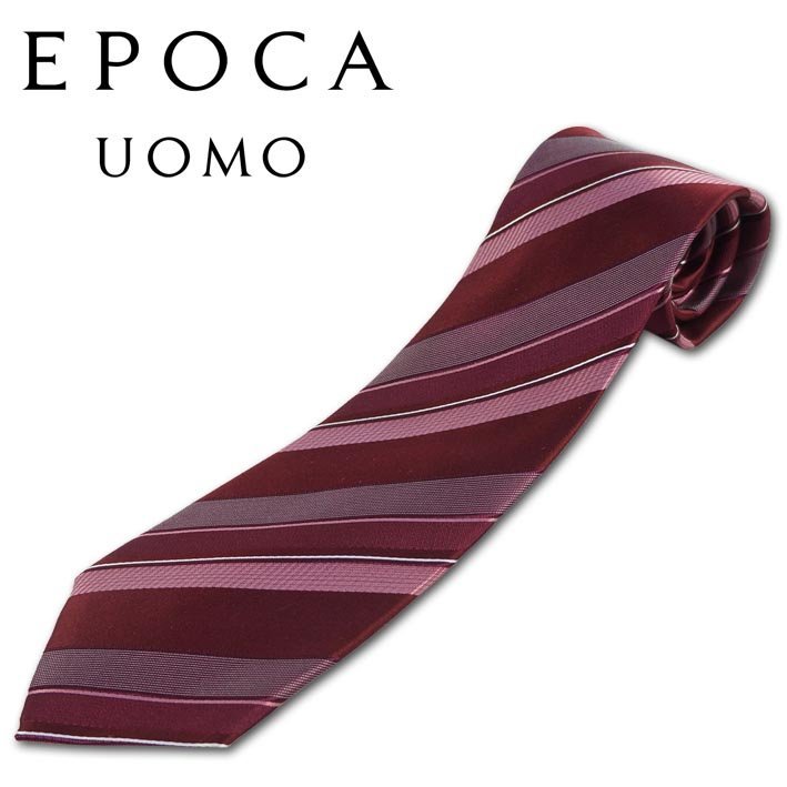 エポカウォモ EPOCA UOMO シルク レジメンタル ネクタイ ブラウン系 新品 正規品 メンズ 日本製