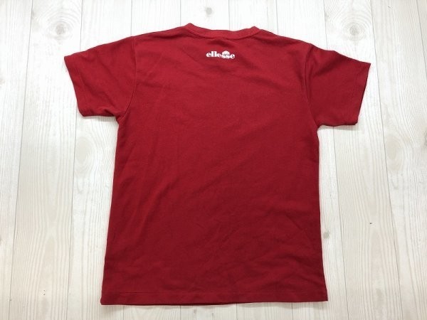 ellesse エレッセ レディース JAPANプリント ロゴワッペン 鹿の子 半袖Tシャツ 赤_画像3