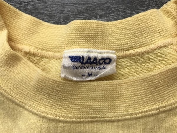 LAACO メンズ 日本製 ロゴフロッキープリント スウェットトレーナー M 黄色_画像2