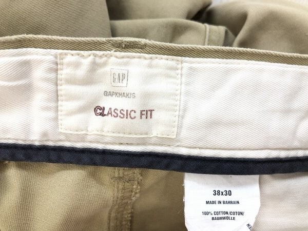 GAP ギャップ メンズ CLASSIC FIT カラーパンツ 38×30 ベージュ_画像2