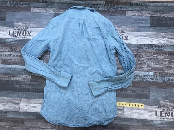 OLD NAVY オールドネイビー メンズ 胸ポケット付き カラー長袖シャツ 小さいサイズ XS 水色_画像3