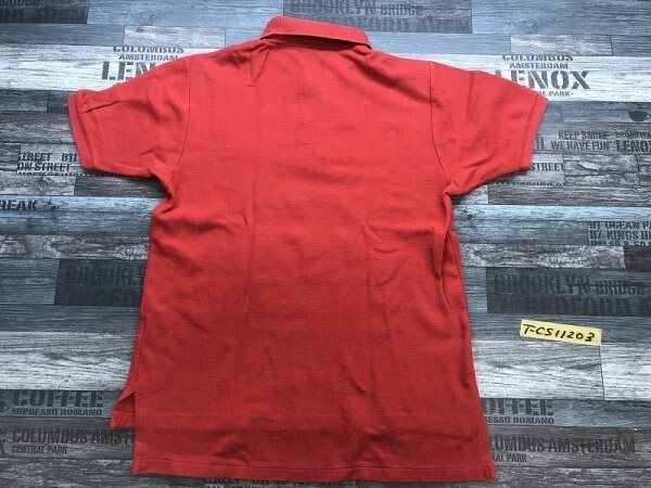 CHAPS RALPH LAUREN ラルフローレン メンズ ワンポイント刺繍 鹿の子 日本製 半袖ポロシャツ M 赤の画像3