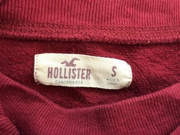 HOLLISTER ホリスター メンズ ロゴプリント スウェットトレーナー 薄手 S 赤_画像2